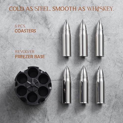 Premium Stainless Steel Whiskey Stones Set with Gift Cylinder – Non-Melting Chilling Cubes for Spirits