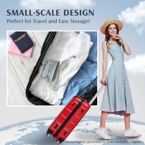 PIOMATIC Mini Travel Steam Iron with Dual Voltage & Non-Stick Soleplate