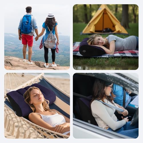 Portable Inflatable Wedge Pillow - 2 Pack Travel Sleep Support