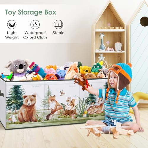 Large Collapsible Toy Chest with Flip Lid - Sturdy Oxford Storage Organizer