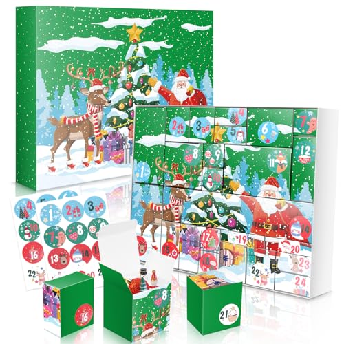 DIY Christmas Advent Calendar Box Set - 24 Days Fillable Gift Boxes