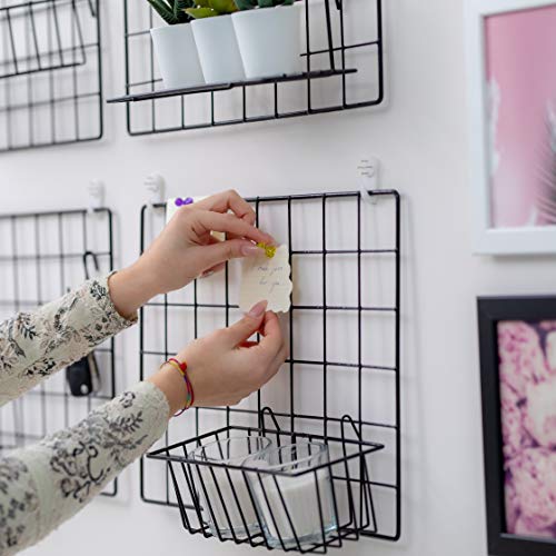 2-Pack Wire Wall Grid Panels for Photo Display and Home Office Organization