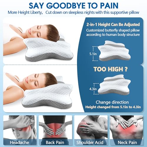 Ergonomic Memory Foam Cervical Pillow for Neck & Shoulder Pain Relief - Queen