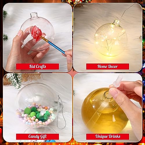 Liliful Clear Glass Christmas Ornaments 3.15 in - Pack of 12
