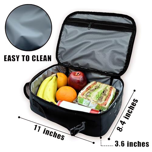 Bzocm Soccer Lunch Bag Insulated Reusable Lunch Box Kids Girls Boys Cooler Thermal Tote Bag For Men Women School Work Picnic