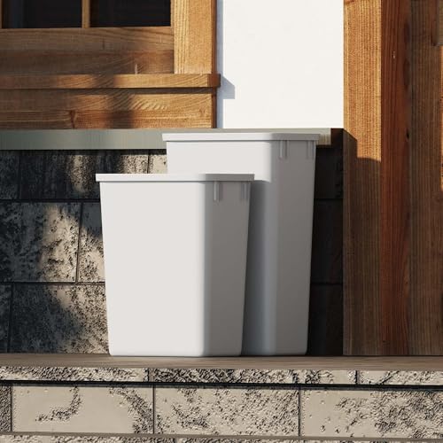 50L Plastic Wastebasket Trash Container - 13.2 Gallon Grey Bin