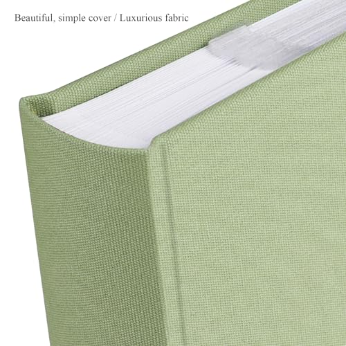 Linen Photo Album with Memo Writing Space, 100 Pages, Sage Green