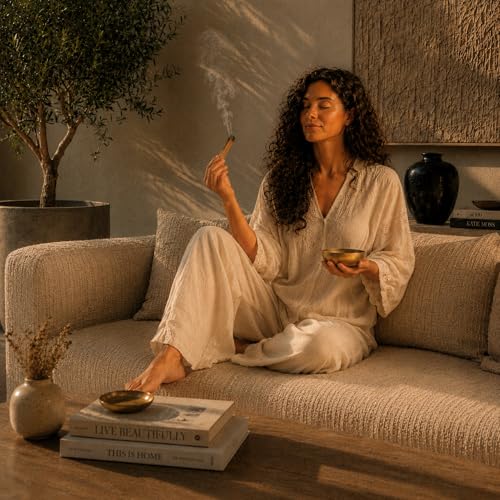Energy Cleansing Smudge Kit with White Sage, Palo Santo, Crystals & Bowl