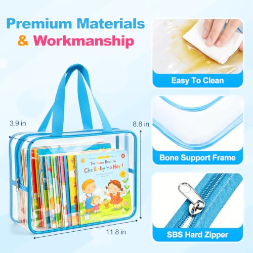 6-Pack Clear Toy Storage Bags with Zipper, Durable PVC Organizer for Toys