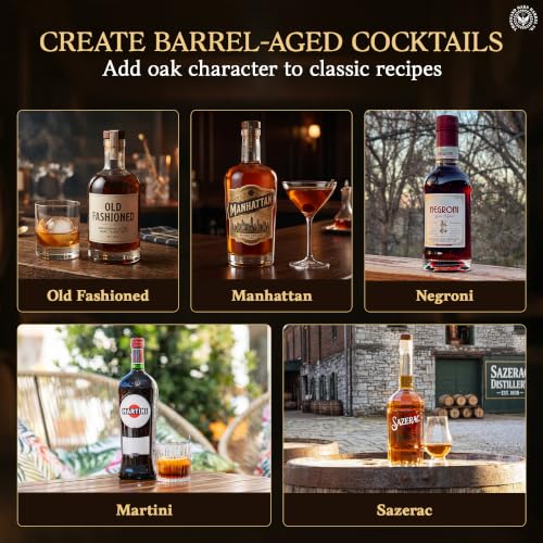 2 Liter American Oak Aging Barrel Mini Whiskey Keg with Stand and Spigot