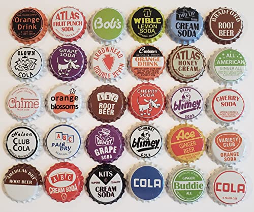 100 Vintage-Style Soda Bottle Caps, 1.25-Inch Unused Crown Caps