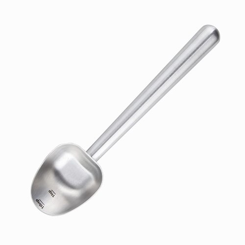 Easyworkz Stainless Steel Long Hollow Handle Coffee Scoop,7g Measuring Spoon for Ground Coffee and Loose Leaf Tea, Brushed Silver