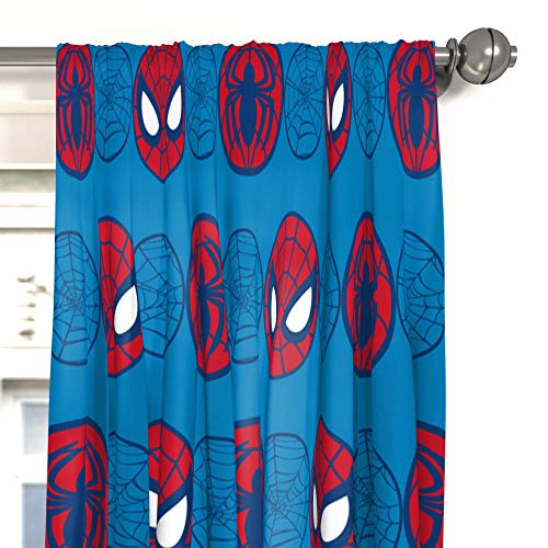 Kids Superhero Adventure Window Drapes, 84-Inch Curtain Set with Tiebacks