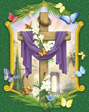Lenten Cross Countdown to Easter Calendar – 47 Day Open-Window Advent Calendar