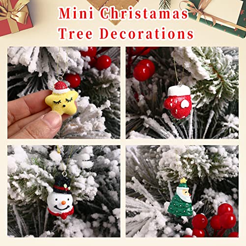 30-Piece Mini Resin Christmas Tree Ornament Set, Festive Holiday Charms