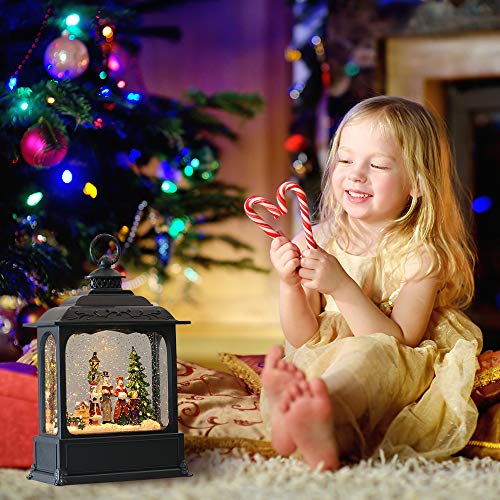 Christmas Musical Snow Globe Lantern with 6-Hour Timer, Carolers Scene