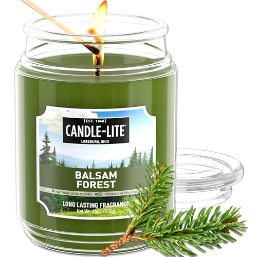 Candle-Lite Balsam Forest Scented Candle 18 oz Jar - NEW Fragrance, 110 Hr Burn Time, USA Proudly Poured