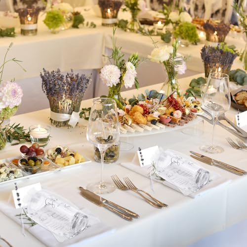 Sliner 50 Set Wedding Shot Glasses Gift Favors Clear White - Party & Wedding Supplies