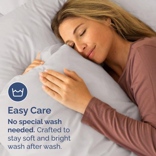 King Pillow Cases by [Brand Name] - Ultra Soft Hotel Quality Covers | Wrinkle-Free, Stain & Fade Resistant - Light Grey - Set of 4