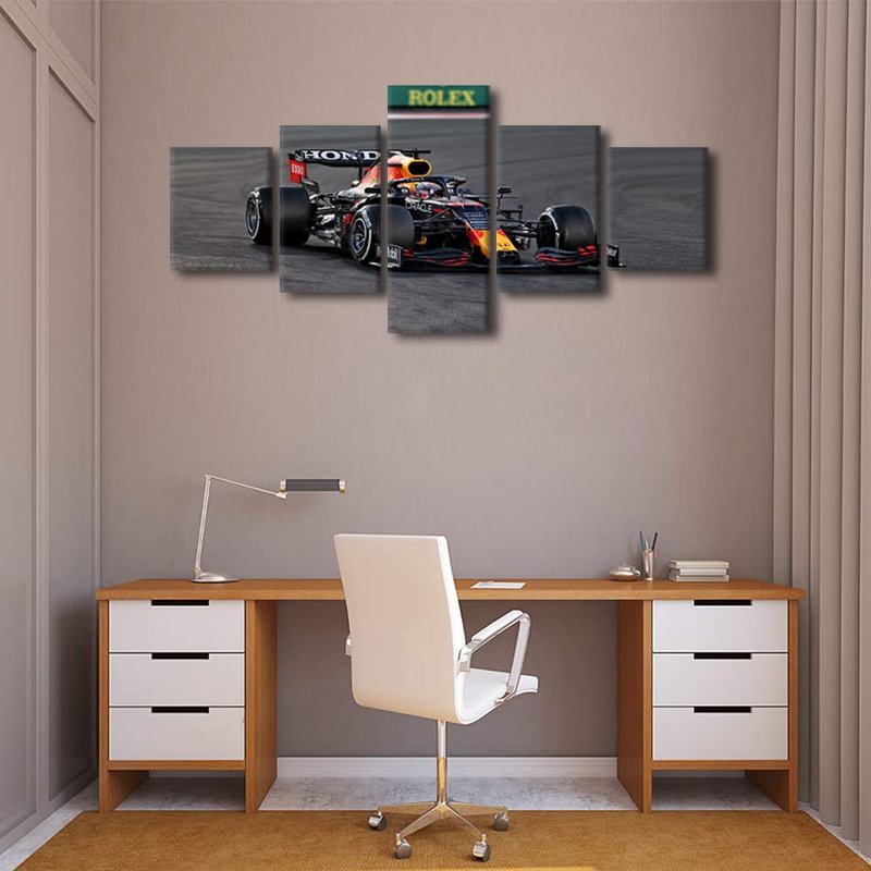 TUMOVO Wall Art for Living Room Home Modern Decor Canvas Racing Car Pictures House Decorations Sports Car Artwork Paitings 5 Panel Framed Posters and Prints Stretched Ready to Hang -50''Wx24''H