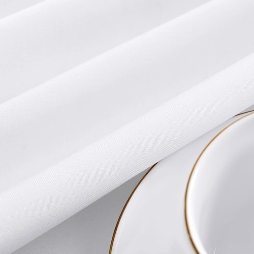 FXKS 8 Pack Square Tablecloth 85 x 85 Inch White Polyester Table Cloth for Square or Round Tables, Washable Stain and Wrinkle Resistant Table Cover Table Clothes for Wedding Banquet Graduation Decor