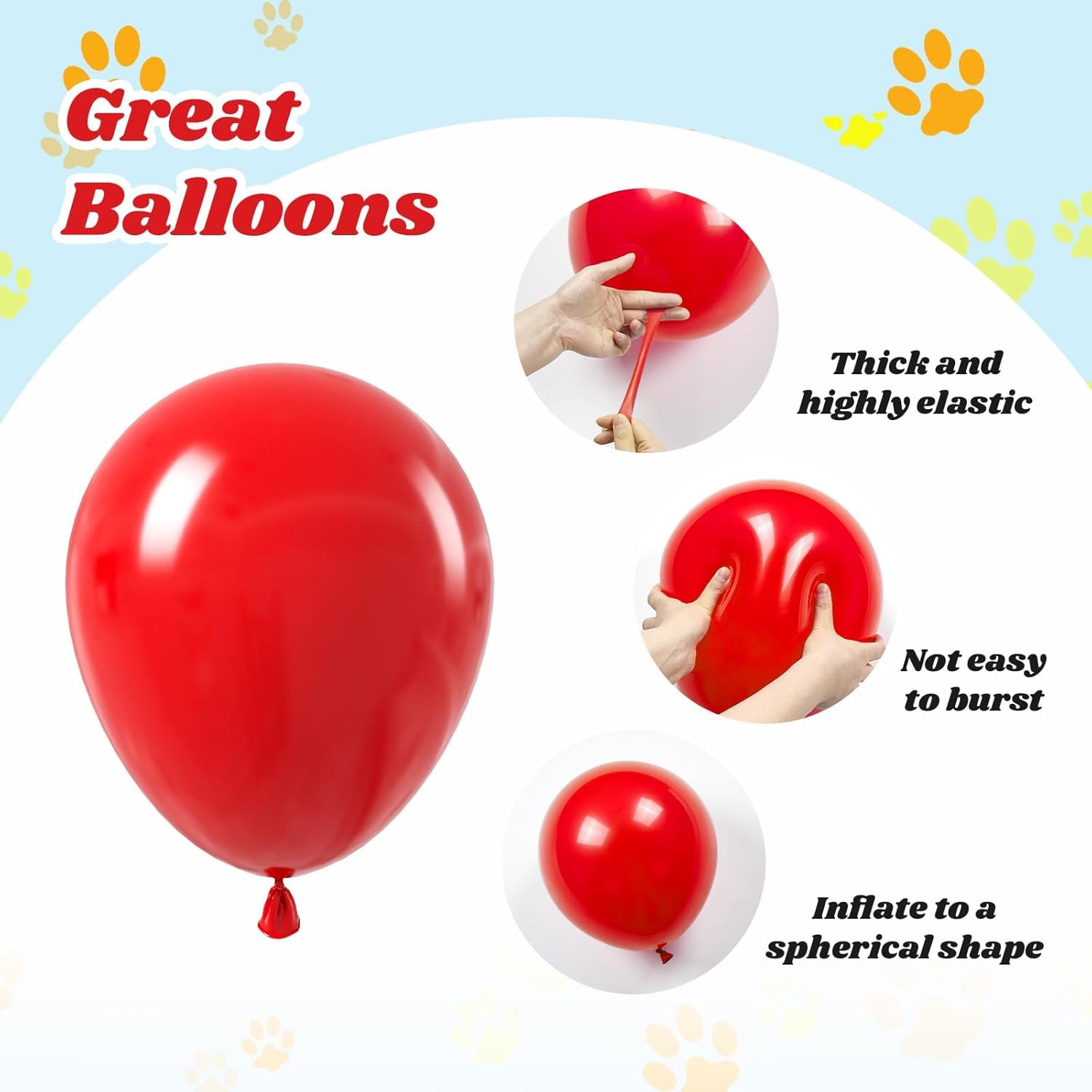 Royal Blue Dog Balloons by [Brand Name] - 60pcs 12-Inch Paw Print for Puppy Birthday Party Decor