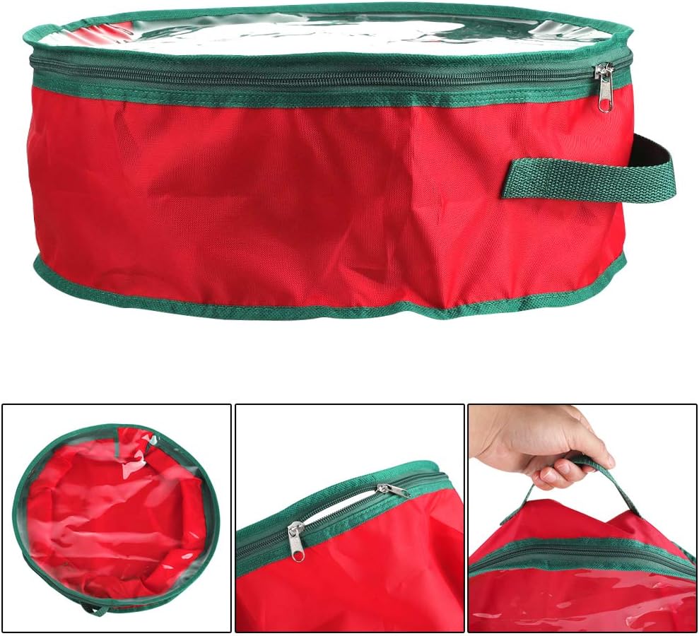 TITA-DONG Wreath Storage Bag - Heavy Duty Waterproof Oxford Fabric, Transparent Design, 20x20x6 Inch