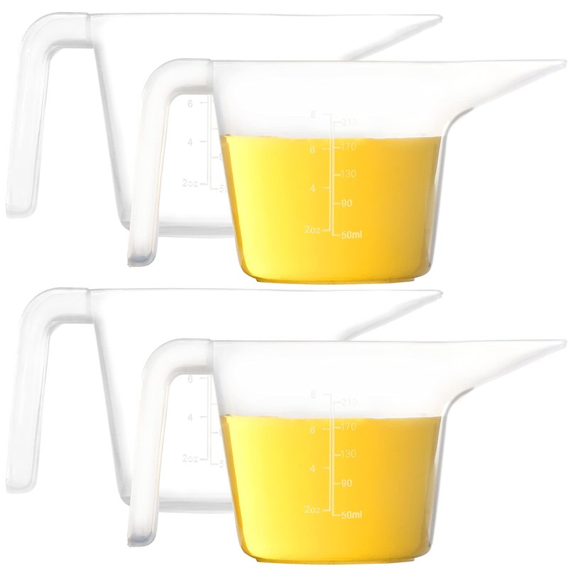 Youngever 4 Pack Plastic Measuring Cups, Clear Measuring Cups (1 Cup Capacity)