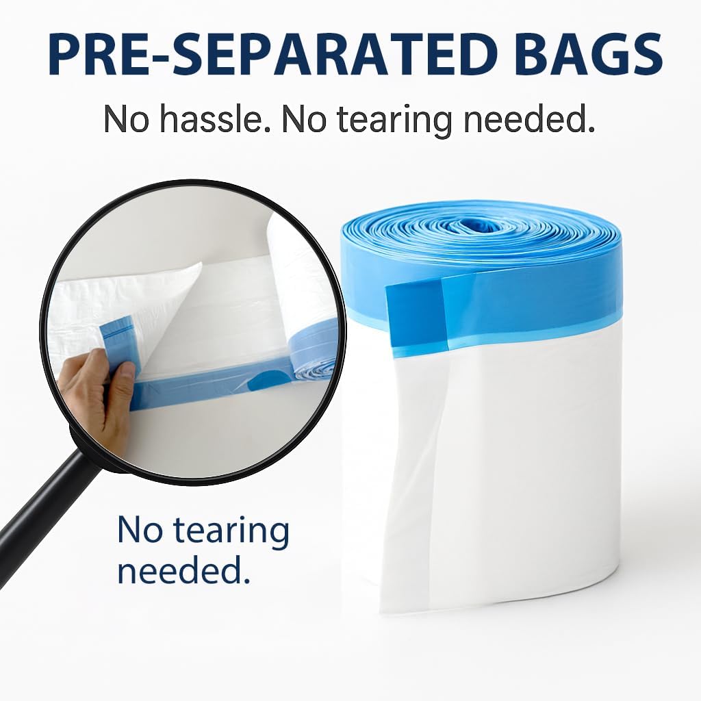 Skiennix 4 Gallon Small Trash Bags - Strong Leak-Proof Drawstring Bin Liners | 100 Pack, White