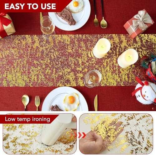 Deconovo Gold Sequin Table Runner 1PC/100FT Festive Holiday Wedding Decor
