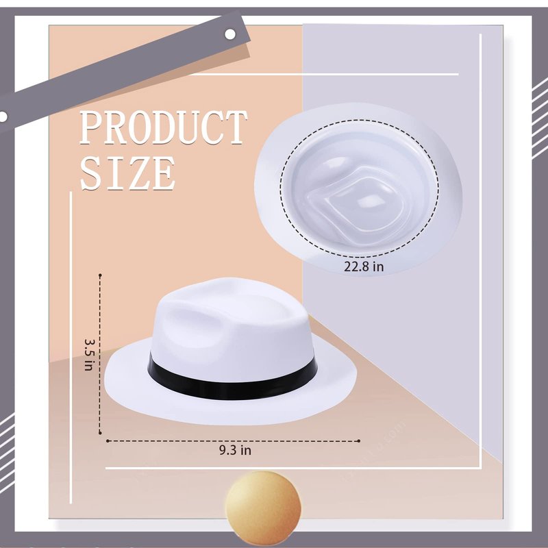 Xtinmee 48 Pack Gangster Hats for Men 1920s Bulk Plastic Gentlemen Costume Hats for Adults 1920s Party Accessories(Black)