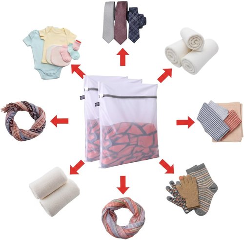 Kimmama Lingerie Bags - Mesh Laundry Bags for Washing Delicates | Ideal for Clothes, Ties, Scarves & More, 3-Pack