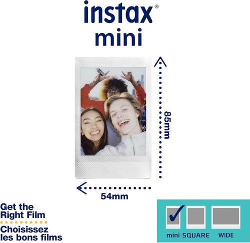 FUJIFILM Instax Mini Instant Film - Twin Pack of 20 Photos | Crisp White Finish