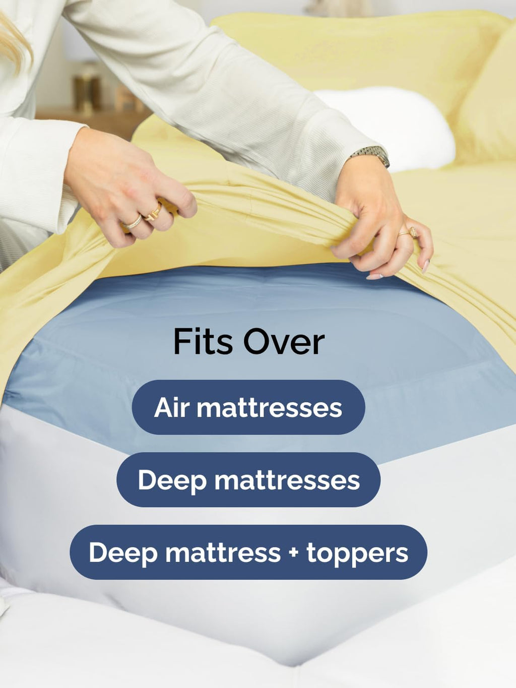 Skiennix Extra Deep Twin Sheet Set - 4 Piece Breathable Cooling Bedding - Soft, Wrinkle-Free Yellow