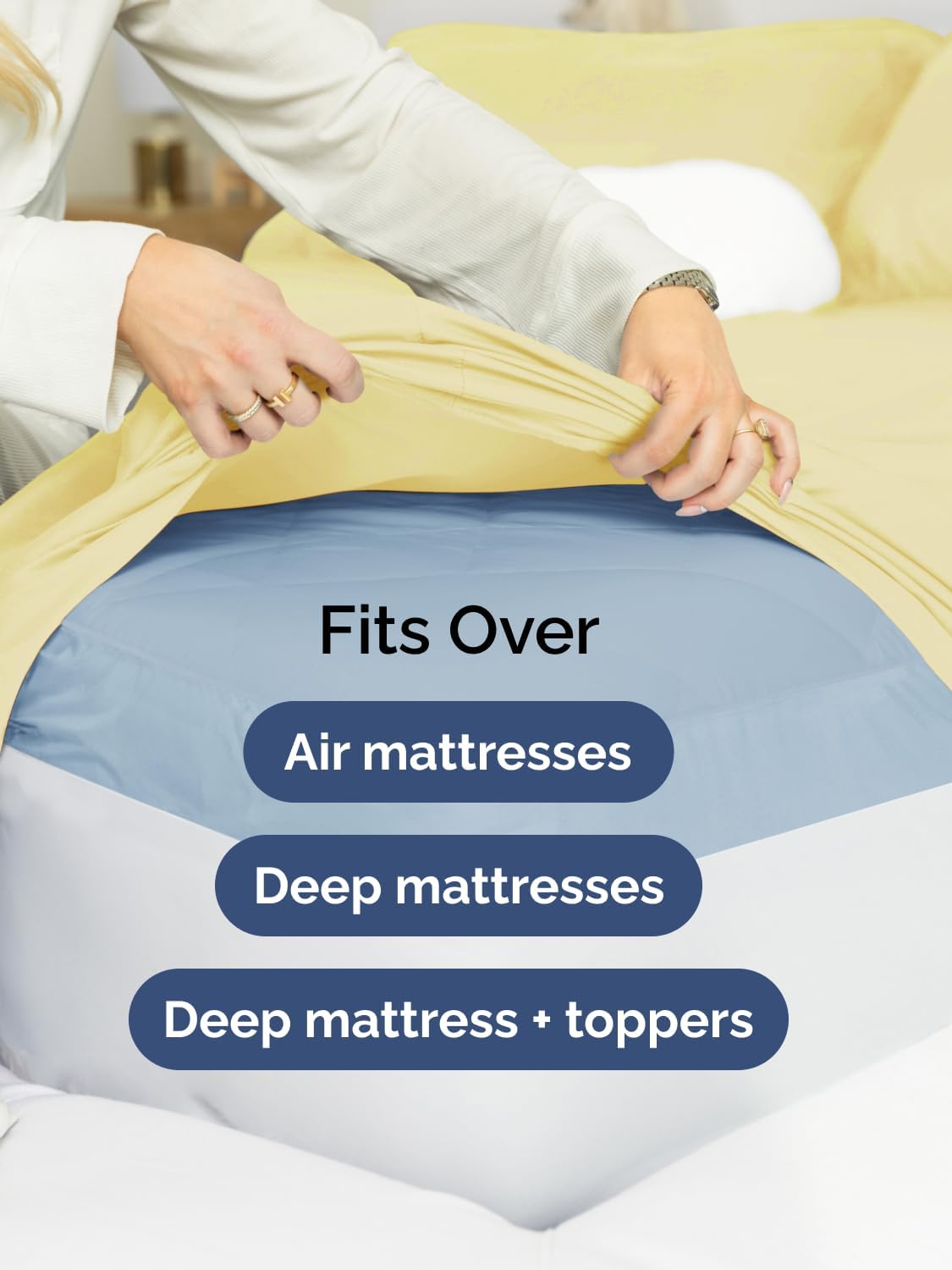 Skiennix Extra Deep Twin Sheet Set - 4 Piece Breathable Cooling Bedding - Soft, Wrinkle-Free Yellow