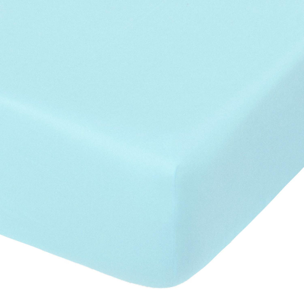 NTBAY 100% Brushed Microfiber Fitted Crib Sheet - Super Soft & Cozy | Aqua, 28x52 Inches for Standard Cribs