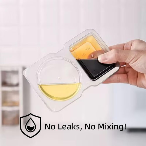25-Pack Reusable Snack Containers with Lids, 2-Section Snack Box for Portion Control, Plastic Food Storage, Adult Meal Prep & Outdoor Dipping Containers