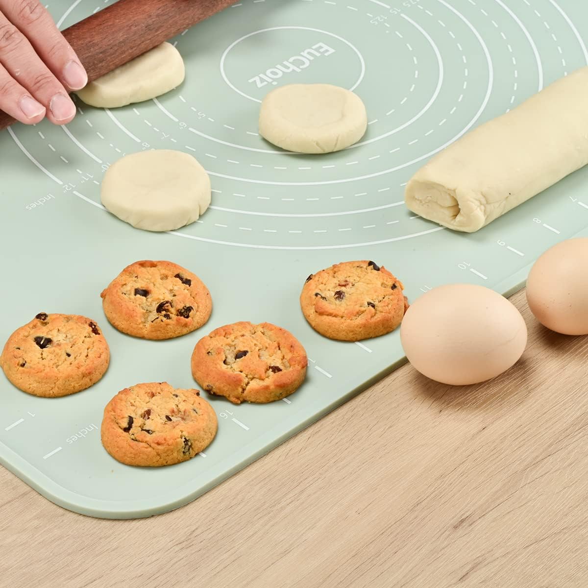 Skiennix Silicone Pastry Mat - Extra Thick Non-Stick Baking Mat | 24"x16" Food Grade Dough Roller