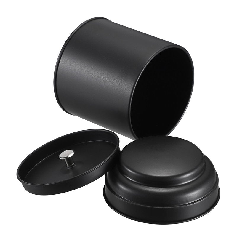 JUXYES 12 Pack Tea Tins Canister with Airtight Double Lids, 8 fl oz Loose Leaf Tea Storage Airtight Kitchen Canisters Tins Can Box for Storage Loose Tea Coffee Herbs and Spices, Black