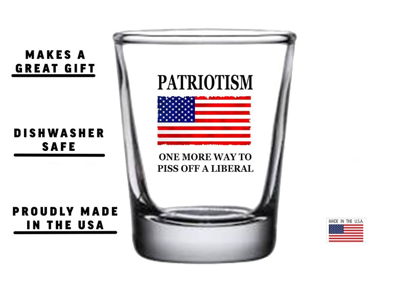 Rogue River Tactical Patriotism USA Flag Shot Glass Gift For Military Veteran or Patriotic American