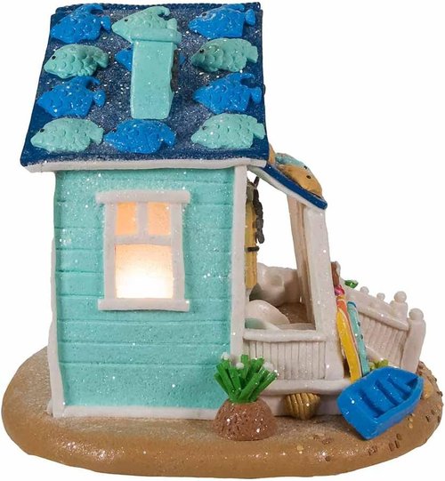 Kurt S. Adler 8-Inch Gingerbread Beach House | Festive Holiday Decor with C7 Bulb