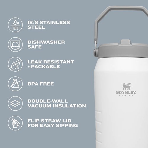 Stanley IceFlow 2.0 Flip Straw Jug with Handle 64 oz | Twist On Lid and Flip Up Straw | Leakproof for Travel and Sports | Insulated Stainless Steel |BPA-Free | Lilac