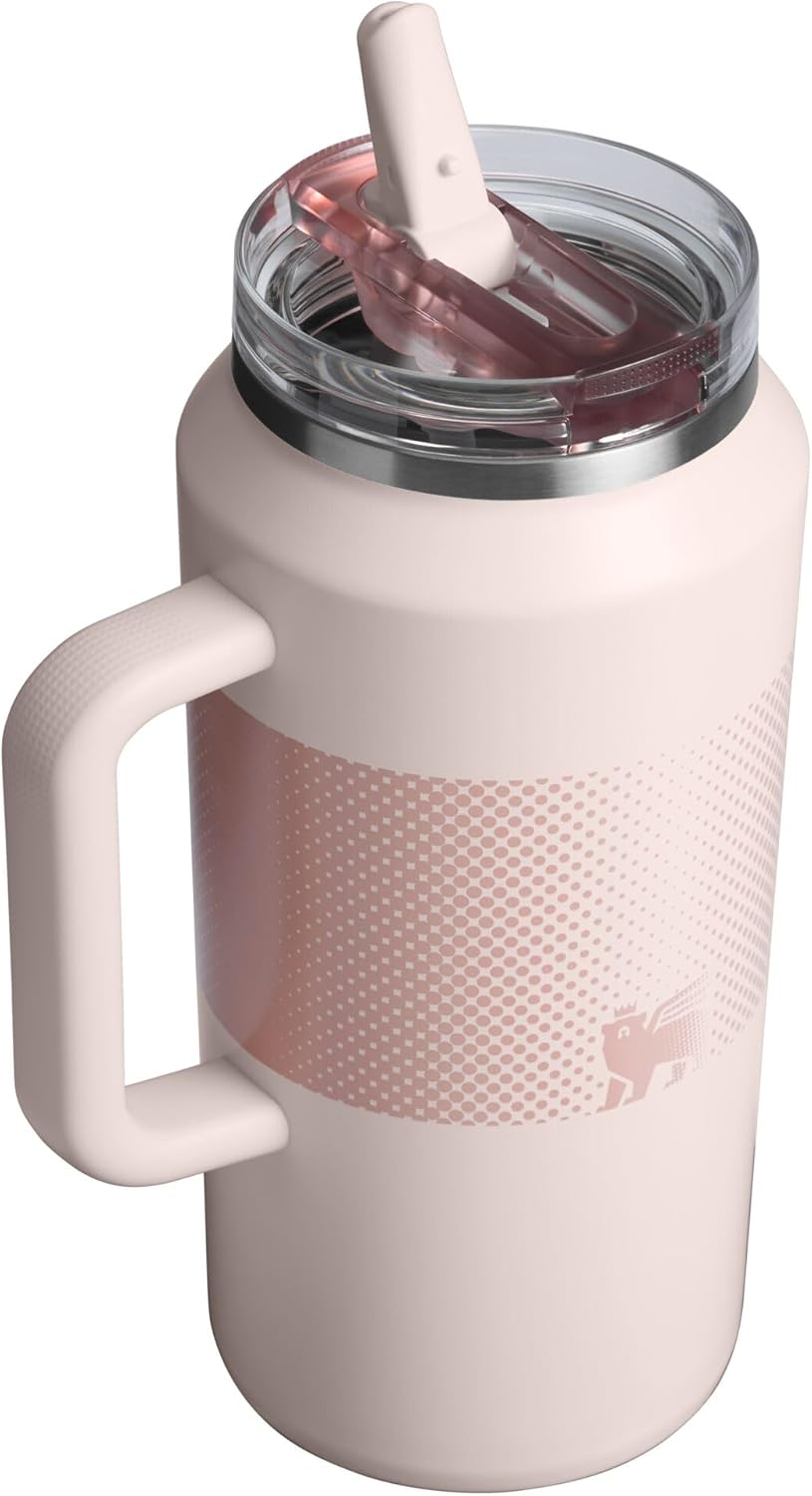 Stanley Quencher ProTour Tumbler - 64 oz Leakproof Insulated Cup with Built-In Straw & Handle | Rose Quartz Fade