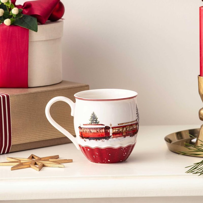 Villeroy & Boch Annual Christmas Edition Collection Mug, Premium Porcelain, Nostalgic Christmas Motif, 5.75 x 4 in, 12.75 oz Capacity, White/Colorful