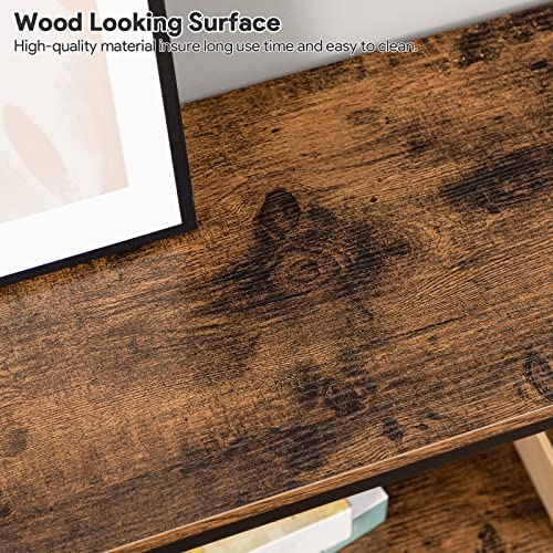 31.5-Inch Industrial 3-Tier Console Table, Narrow Rustic Entryway Sofa Table