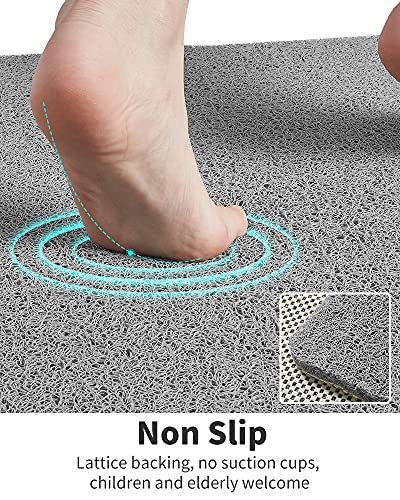 Non-Slip Shower Mat for Textured Surfaces - 24x24 Inch Loofah Bath Mat