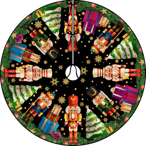 Nutcracker Christmas Tree Skirt 48in by FARMNALL | Xmas Holiday Home Decor