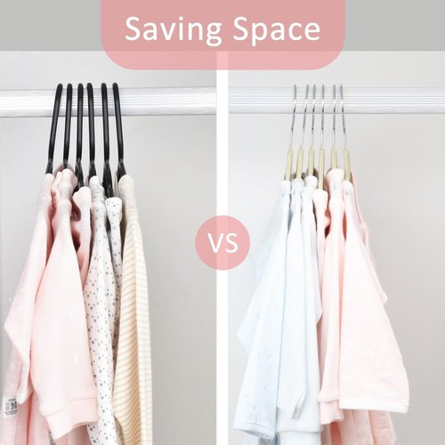 ManGotree Baby Velvet Clothes Hangers - Space-Saving Non-Slip Design for Kids | 30 Pack in Beige