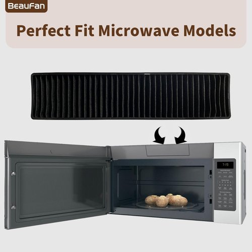 Beaufan 2 Pack 5230W1A003A WB06X10807 Microwave Charcoal Filter Compatible with GE & LG Microwave/Hood Combo Models PVM9005SJ8SS JVM7195SK6SS PNM9216SK5SS JNM7196SK6SS LMV1650ST LMV2031BD