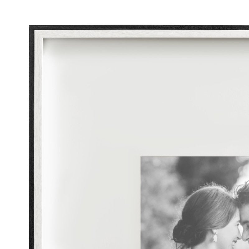 Kate and Laurel Gibson Modern Wall Picture Frame Set of 3; 16x20 matted to 8x10; White and Black; Three-Piece Frame Set for Gallery Wall Frame Set in Living Room Wall Décor